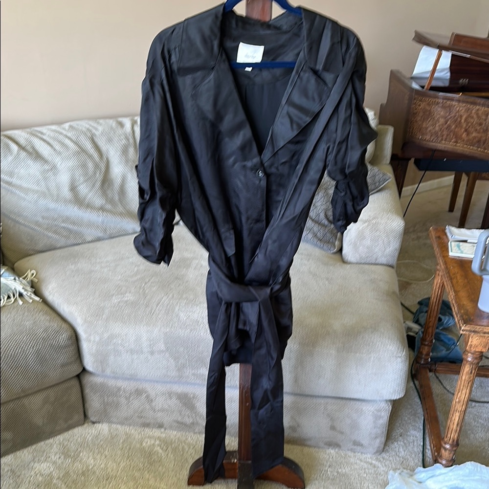 Black Long Sleeve Wrap Dress